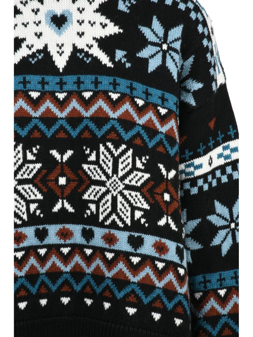 Moschino Minimalist Crew Neck Sweater With Intricate Patterns
