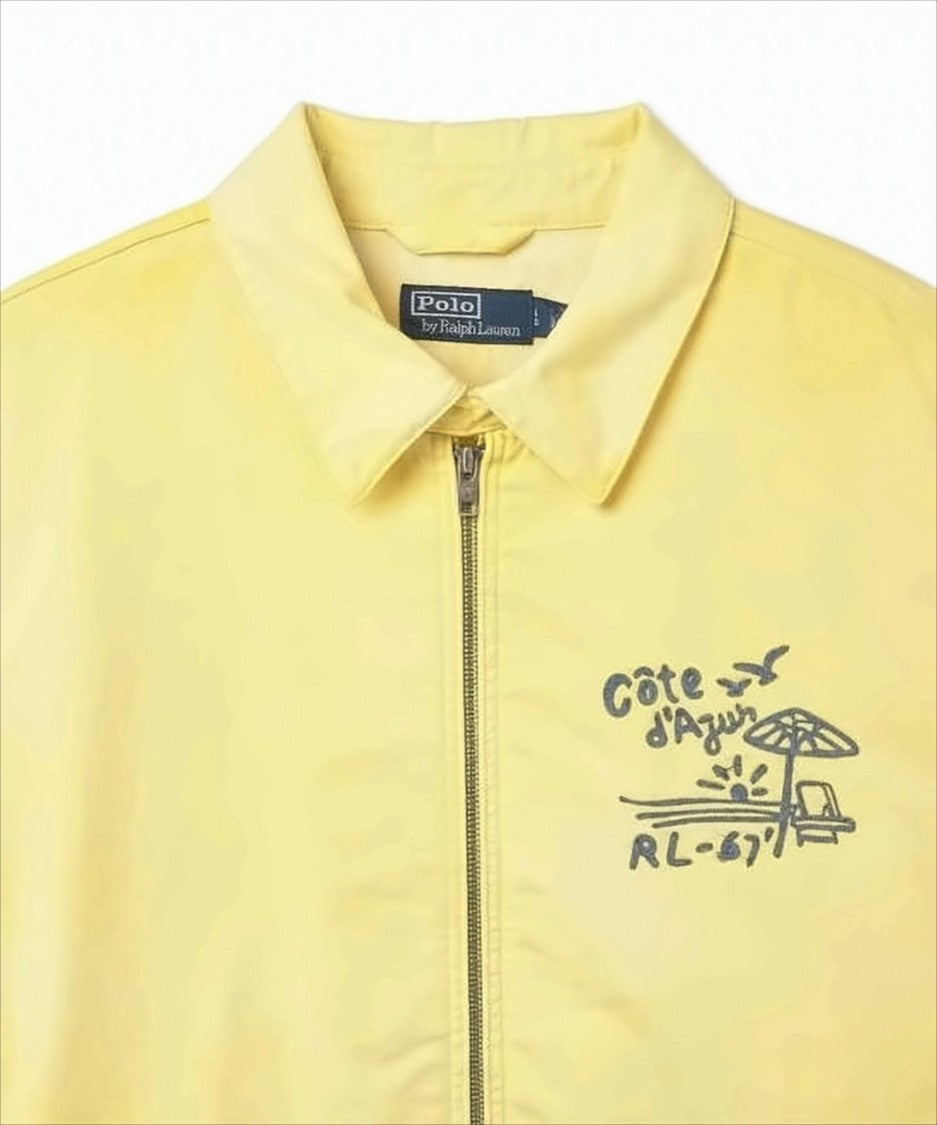 Polo Ralph Lauren Lightweight Yellow Cotton Jacket With Vintage Graphics