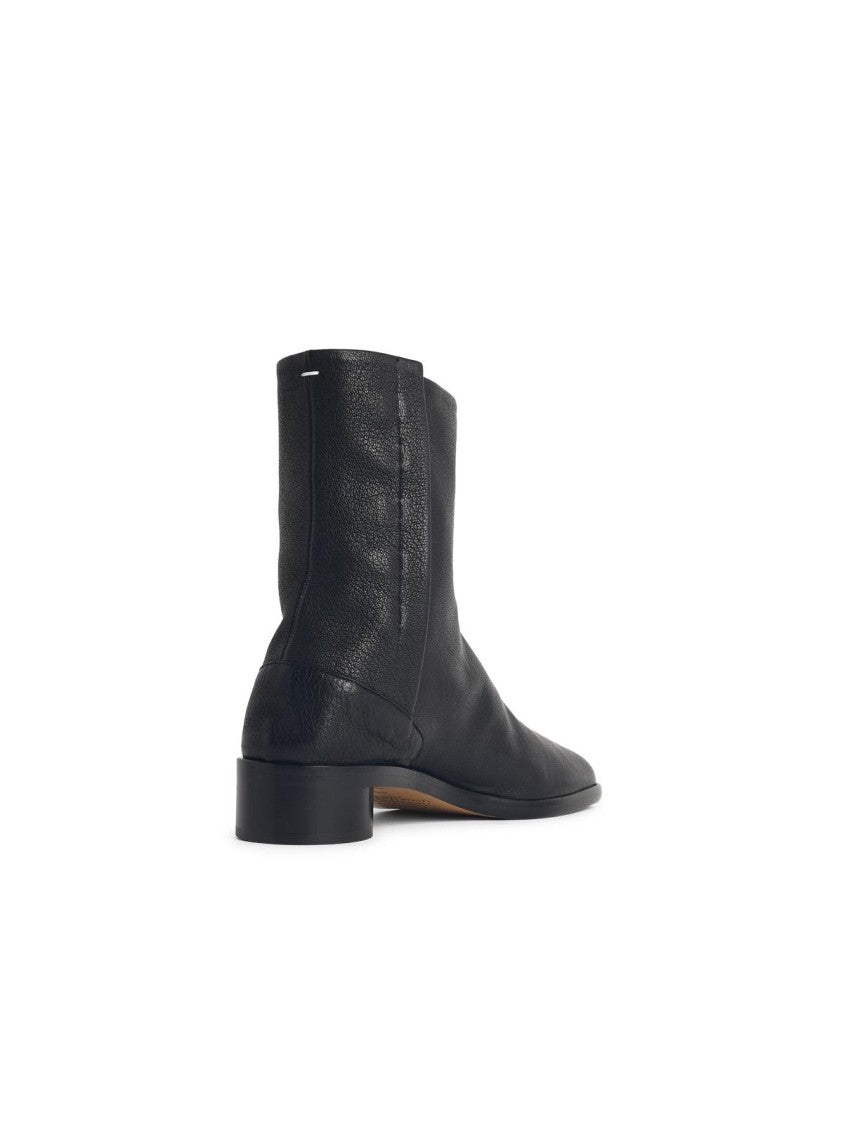 Maison Margiela 'Tabi' Black Leather Ankle Boots