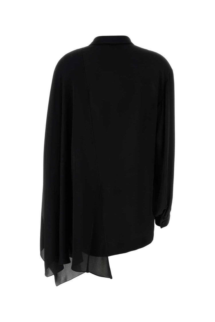 Balenciaga Black Georgette Blouse