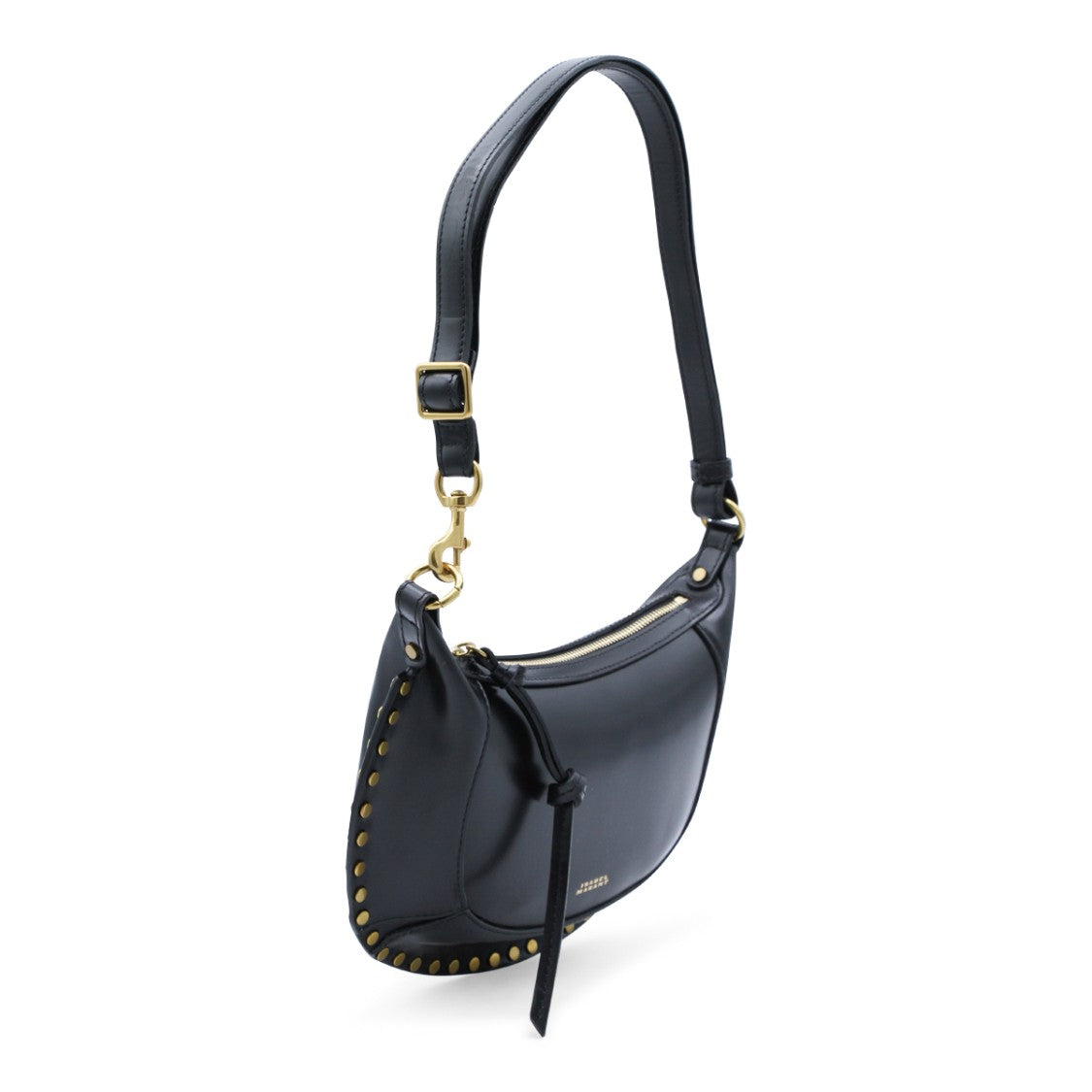 Isabel Marant Crescent-Shape Black Leather Shoulder Bag