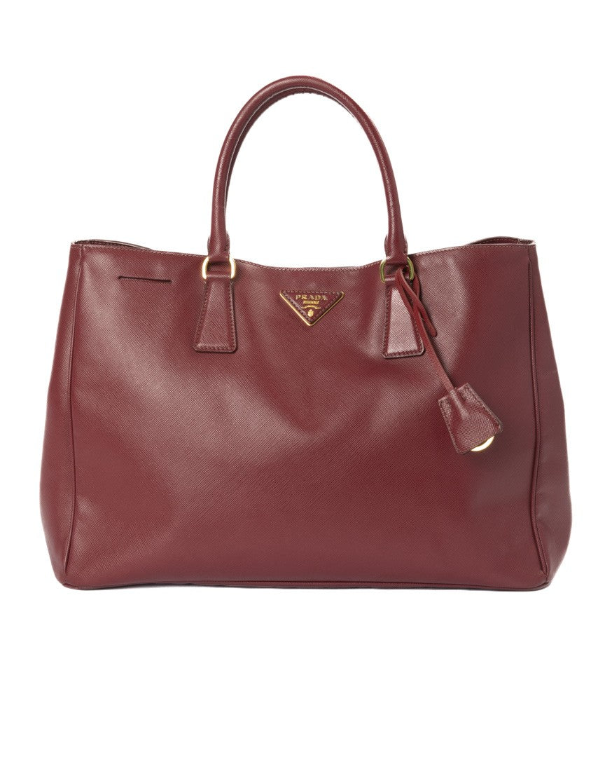 Prada Galleria Large Saffiano Tote In Deep Bordeaux