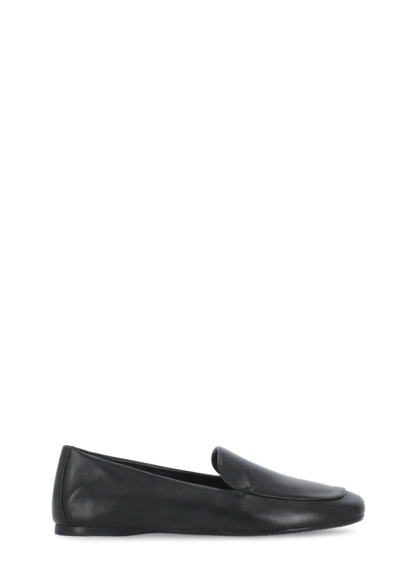 Khaite Black Leather Loafers