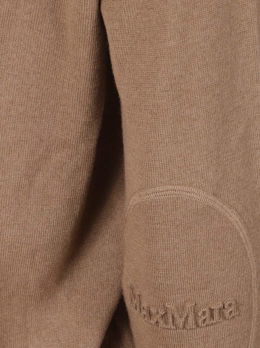 Max Mara Cropped Brown Sweater With Crew Neckline