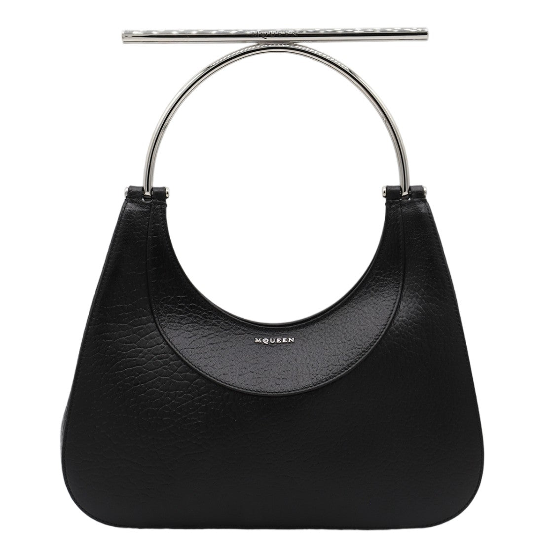Alexander Mcqueen Sleek Handbag With Circular Metal Handle And Minimalist Design
