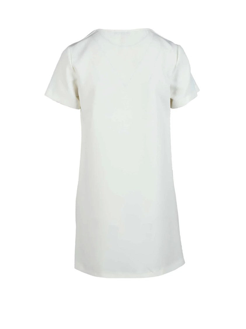 Lvl Level Vibes Level White Deep V-Neck Relaxed Fit Mini Dress