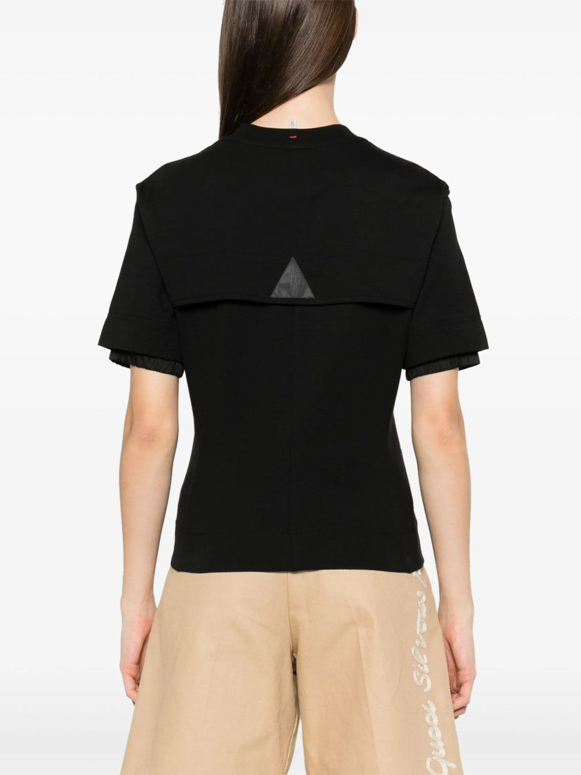 Moncler Grenoble Black Cropped Cotton T-Shirt