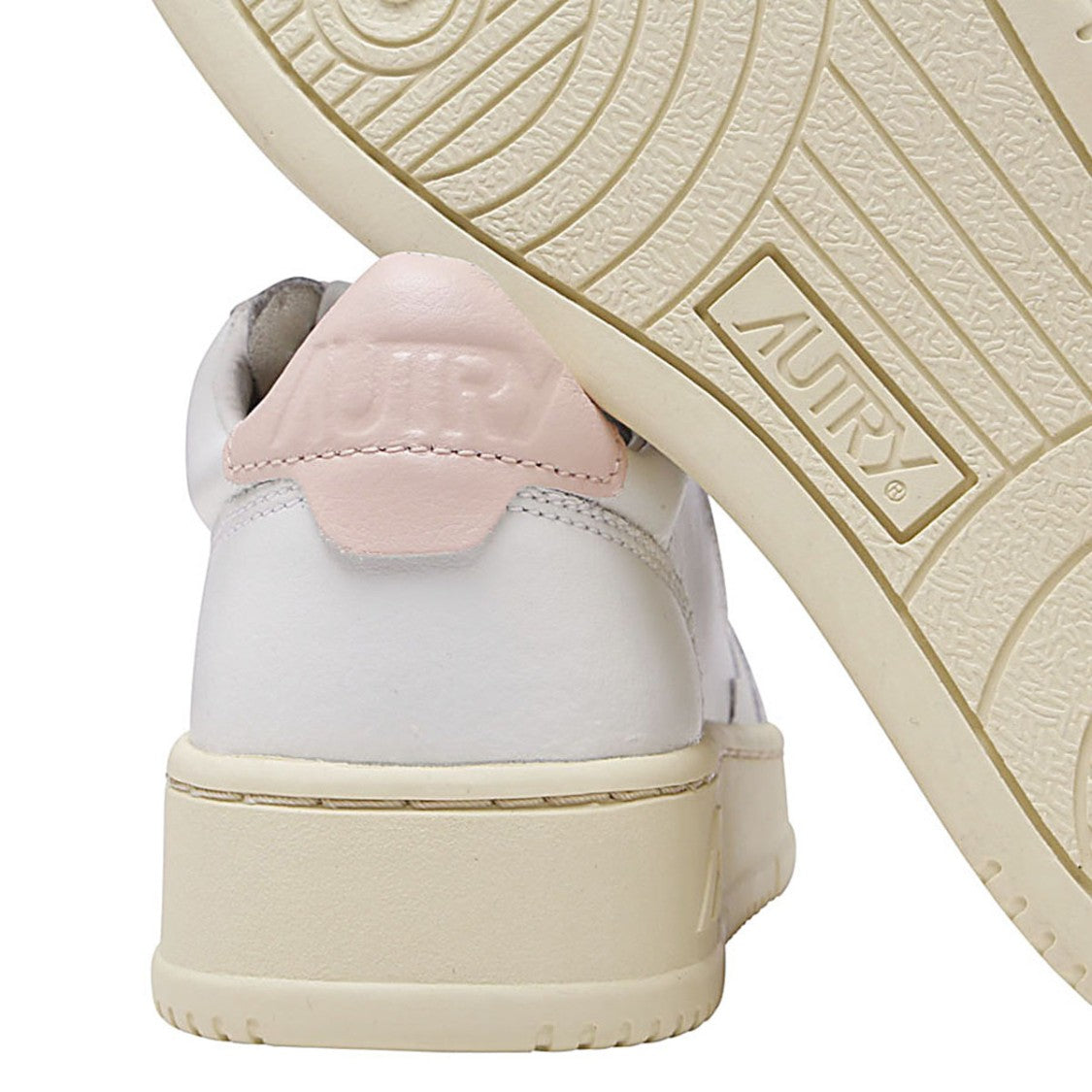 Autry White Leather Contrasting Heel Sneakers