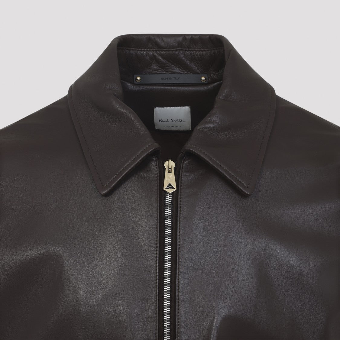 Paul Smith Regular Fit Brown Leather Jacket