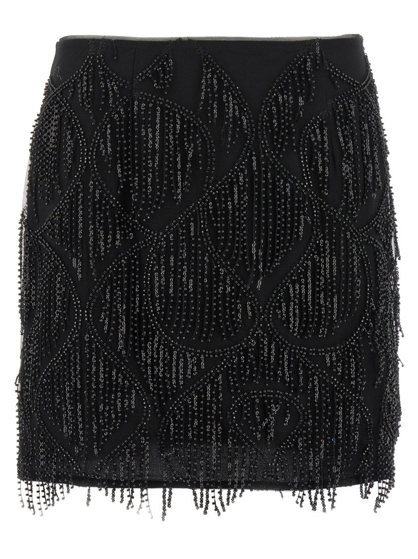 Rotate Birger Christensen Beaded Fringed Skirt