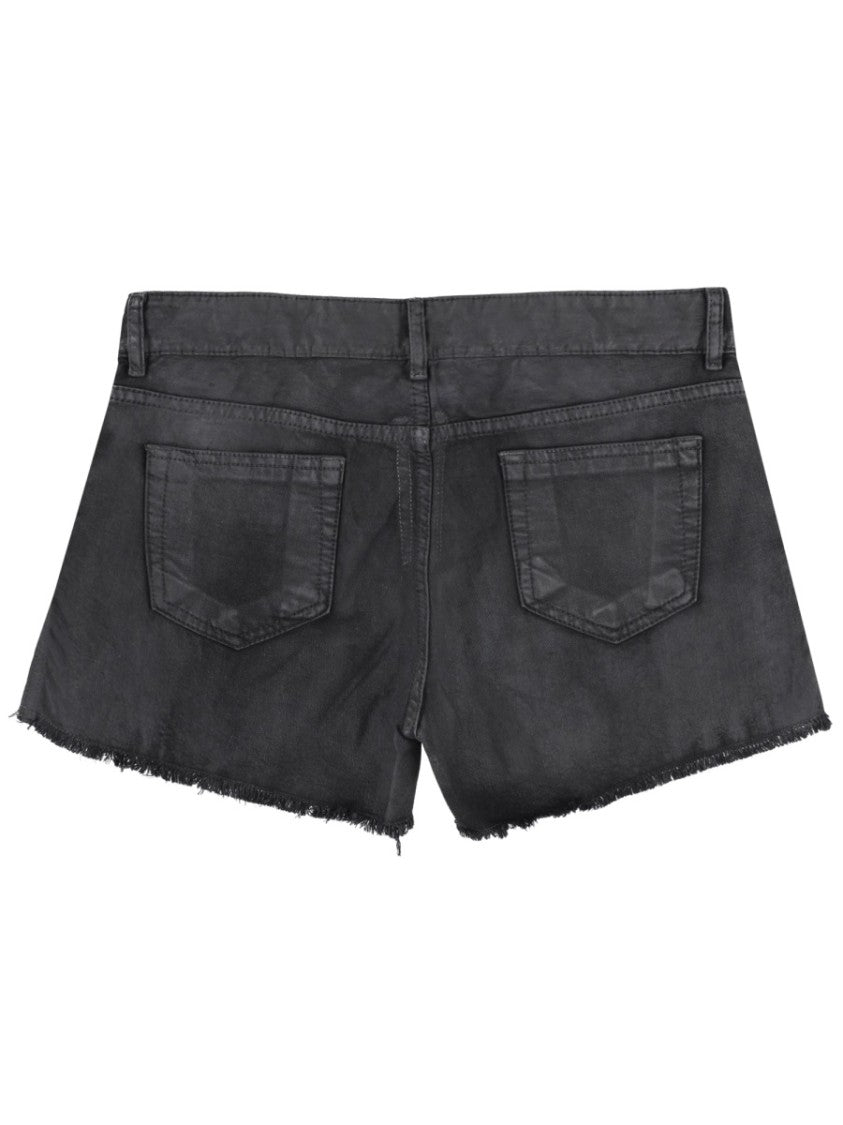 Drkshdw By Rick Owens Wool Low-Rise Distressed Shorts