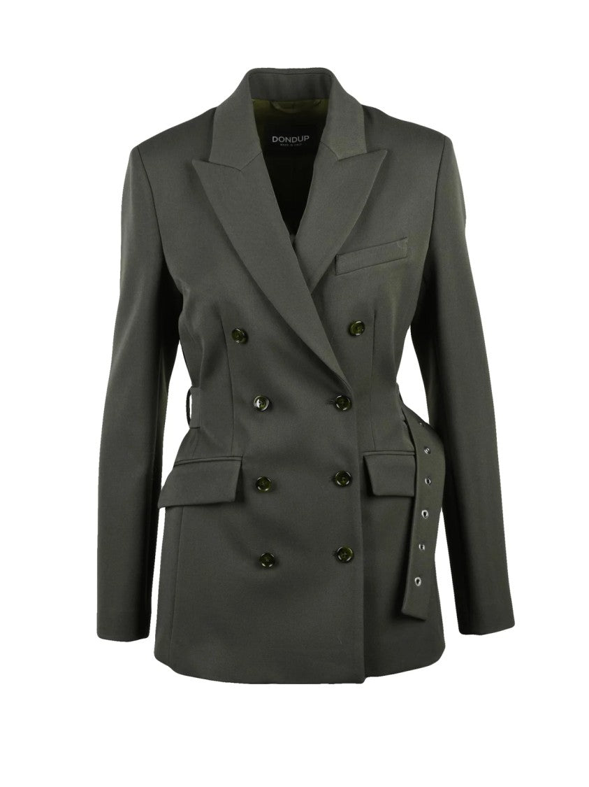 Dondup Double-Breasted Tailored Jacket With Adjustable Martingale