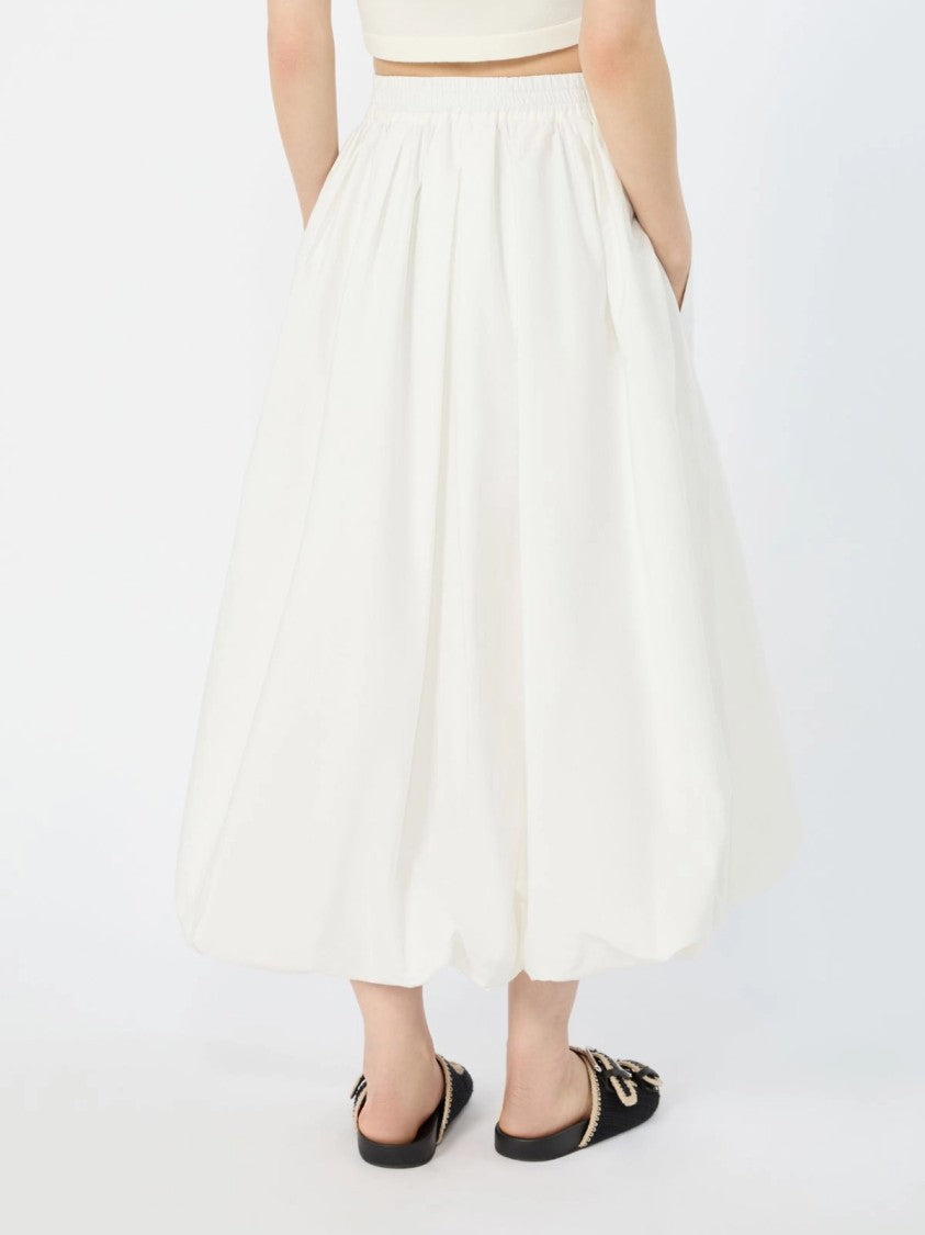 Max Mara Voluminous Midi Skirt With Gathered Waistband And Pockets