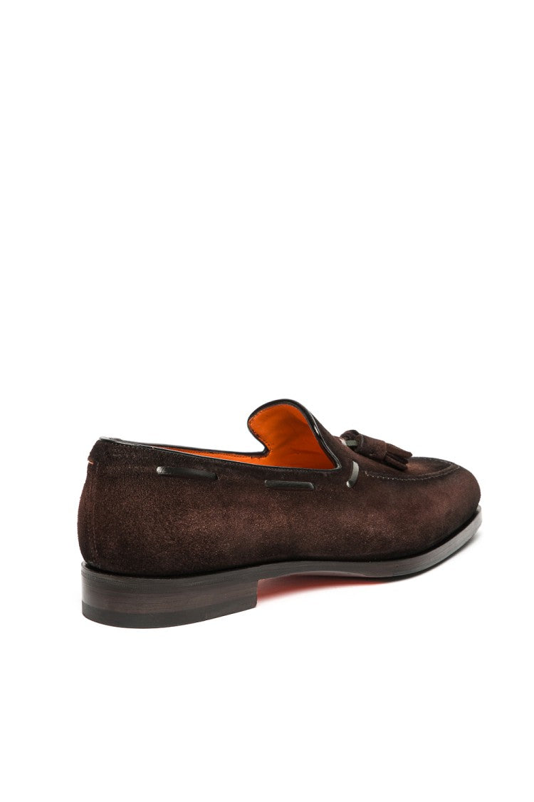 Santoni Suede Moccasins With Tassels