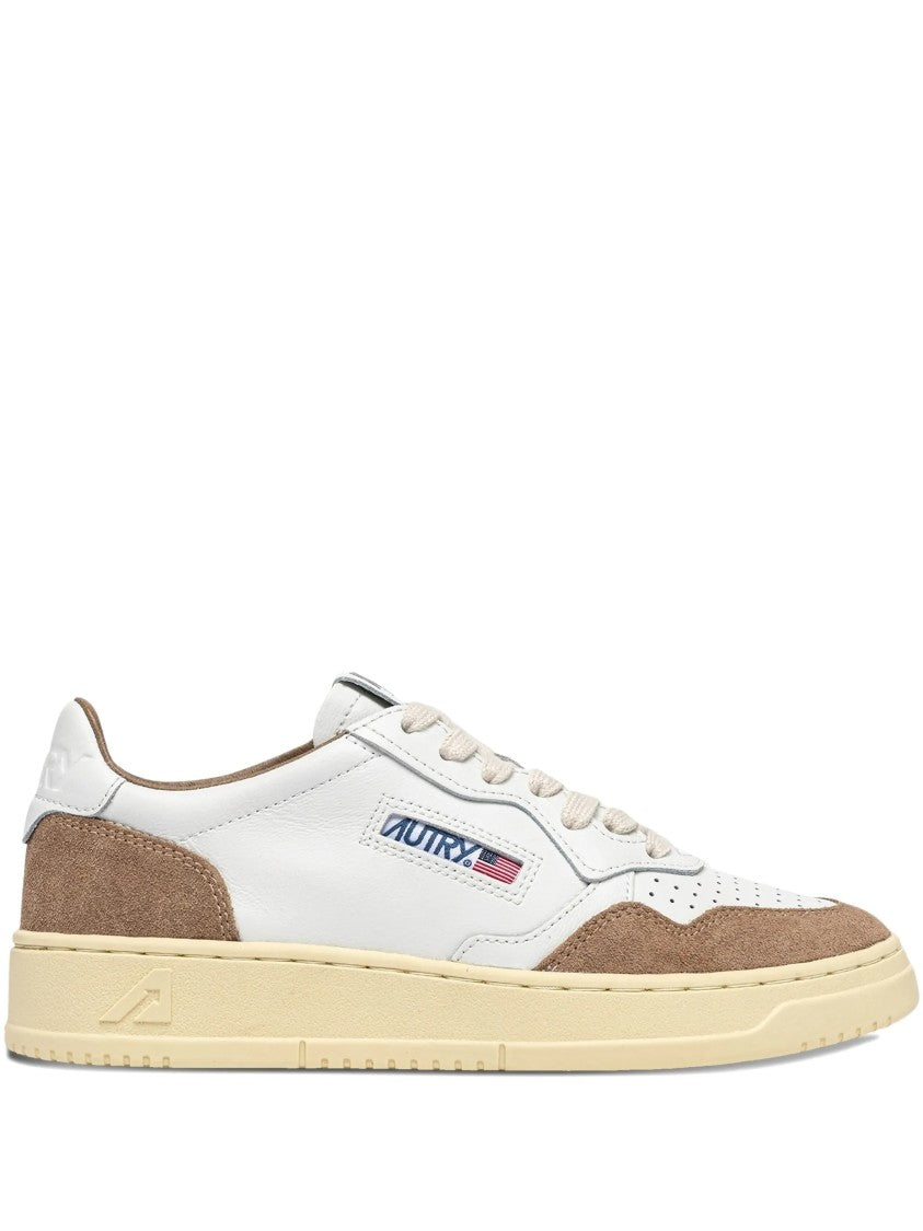 Autry White Medalist Low Perforated Leather Sneakers