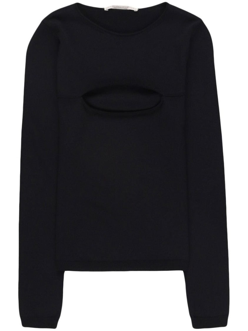 Stella Mccartney Black Kint Top Fitted Cut-Out Sweater