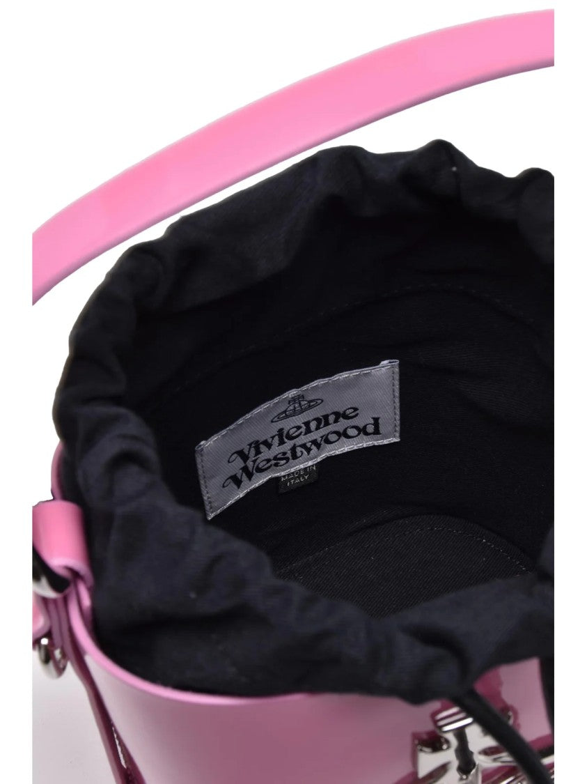 Vivienne Westwood Pink Leather Drawstring Shoulder Bag
