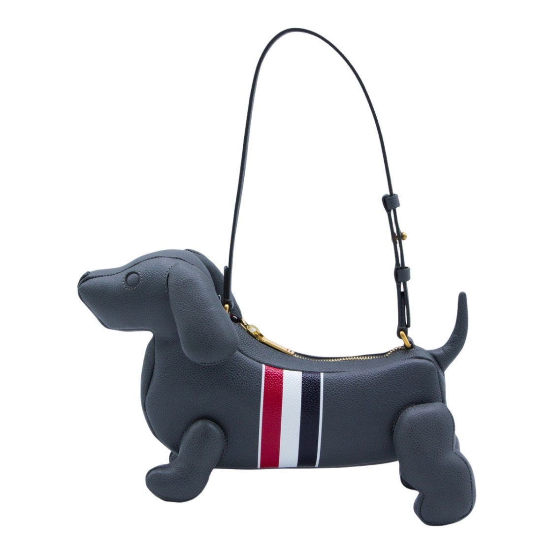 Thom Browne Dachshund-Shaped Handbag With Adjustable Strap And Signature Stripes