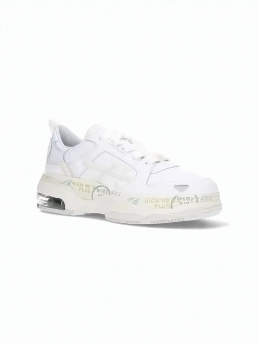 Premiata Calf Leather And Nylon White Sneakers