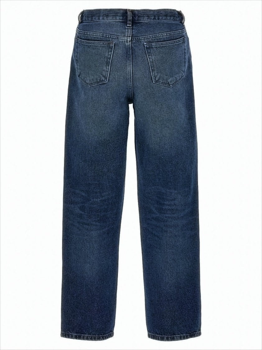 A.P.C. Mid-Blue Straight-Leg Denim Pants With Fading