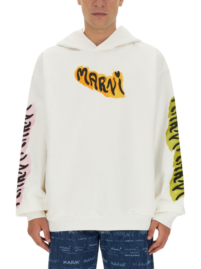 Marni Hooded Sweatshirt With Bold Logo
