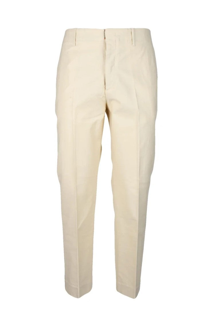 Hindustrie Tailored Beige Trousers With Mid-Rise Waist