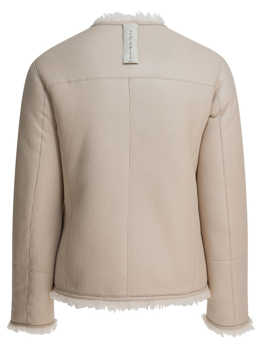 Furling By Giani Reversible Textured Shearling And Leather Jacket