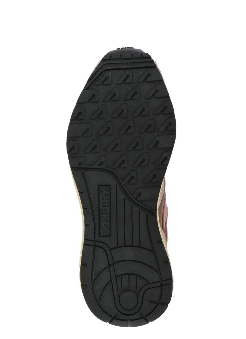 Autry Pink Suede Contrast Sole Sneakers
