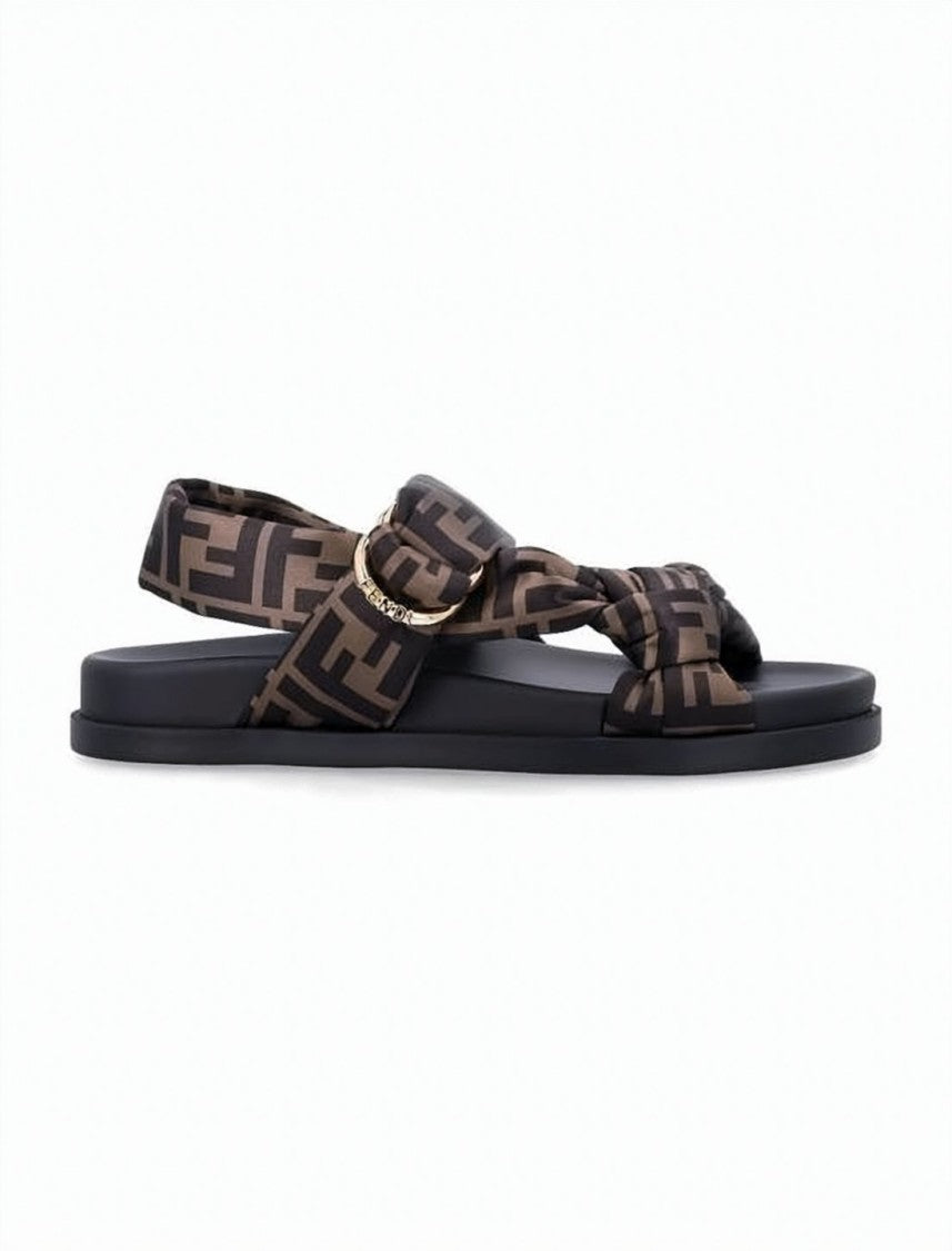 Fendi Monogram Pattern Sandal With Padded Straps