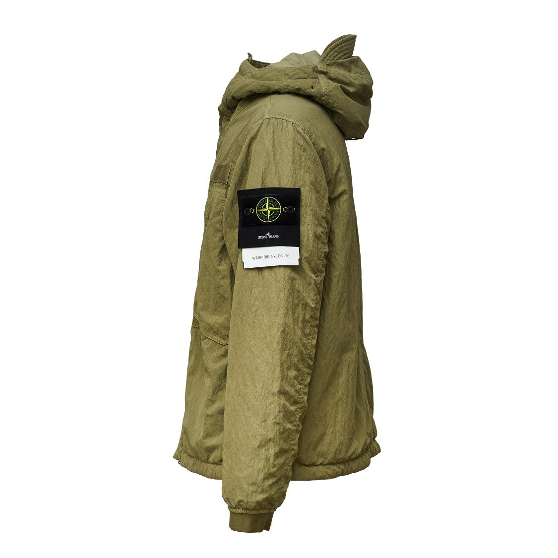 Stone Island Short Green Nylon-Tc Parka With Padded Hood