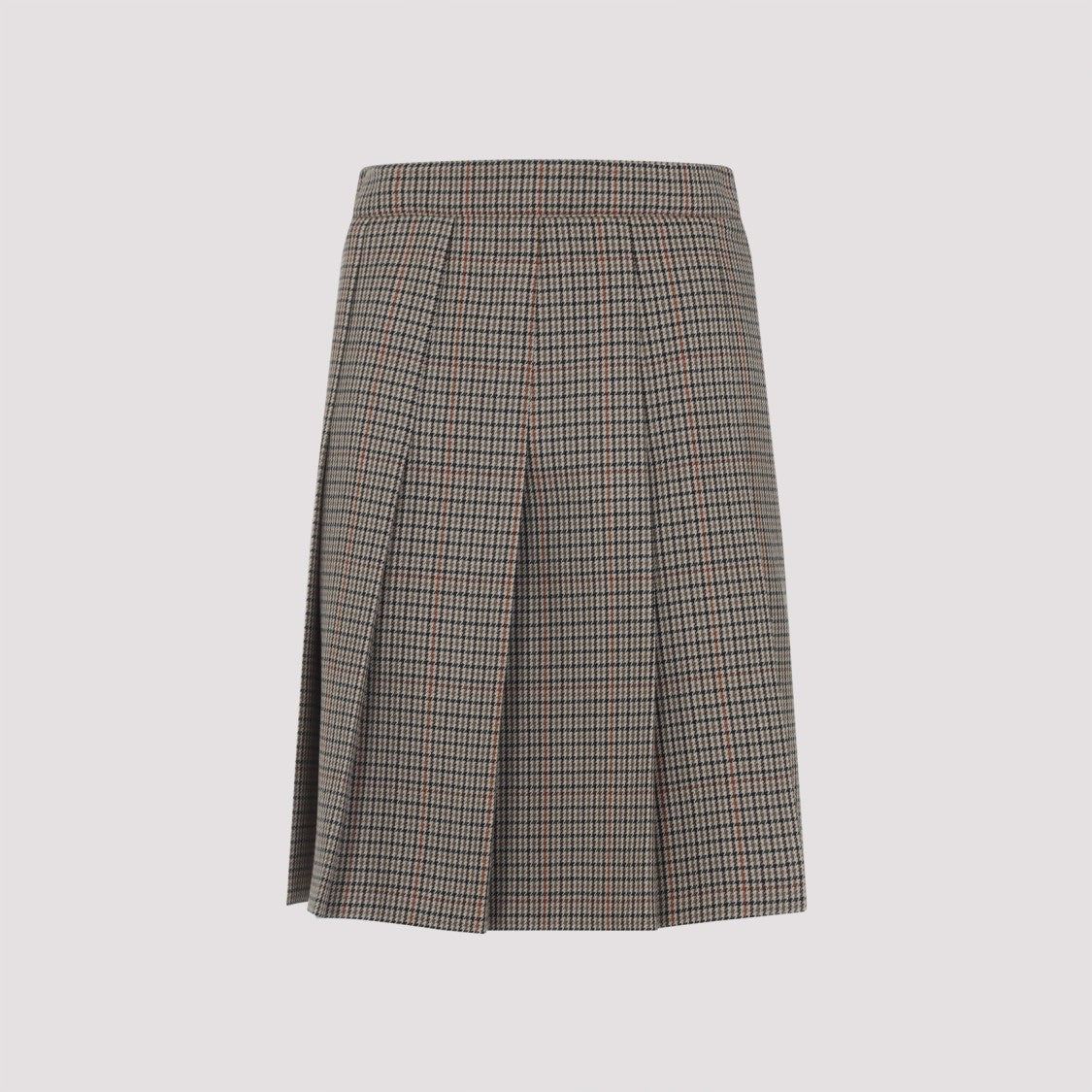 Celine Brown Virgin Wool Plisse Mini Skirt