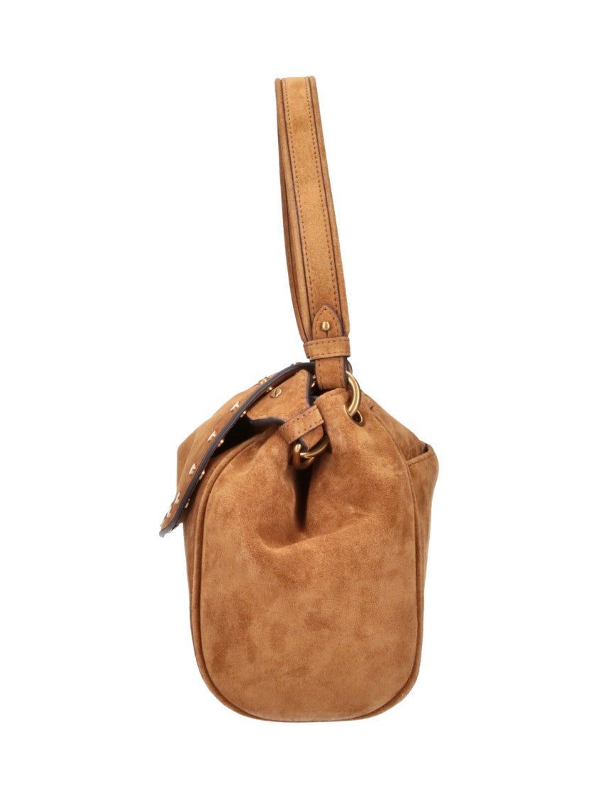 Isabel Marant Brown Chany Studded Suede Shoulder Bag