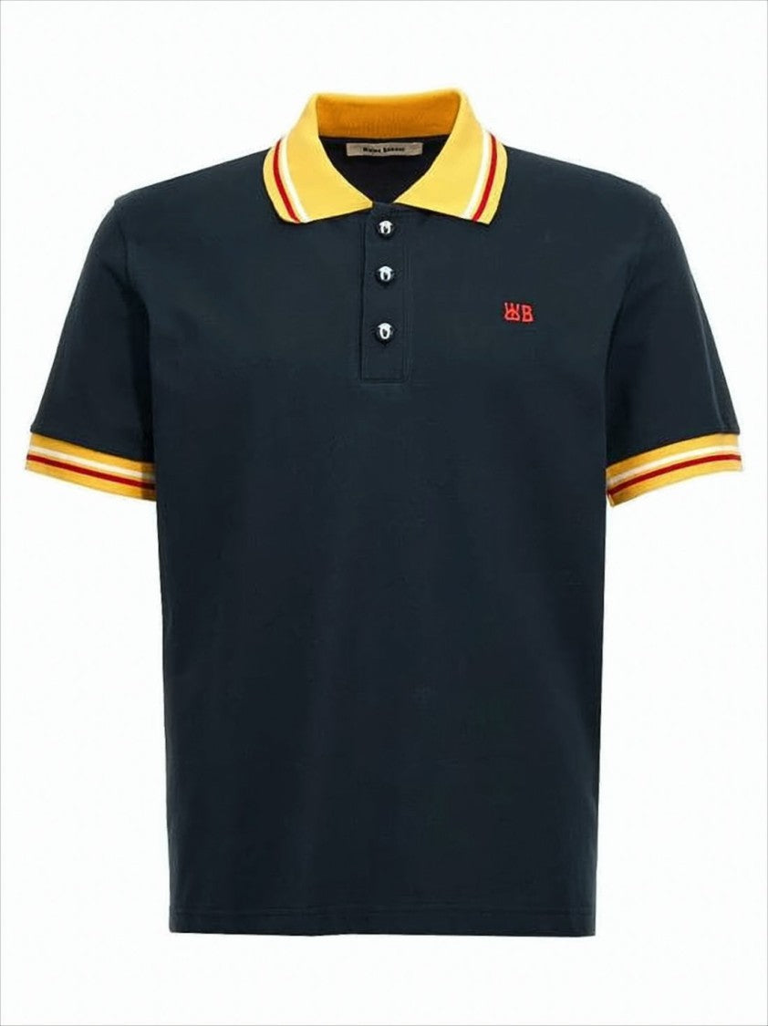 Wales Bonner Classic Short-Sleeve Polo Shirt With Contrasting Collar