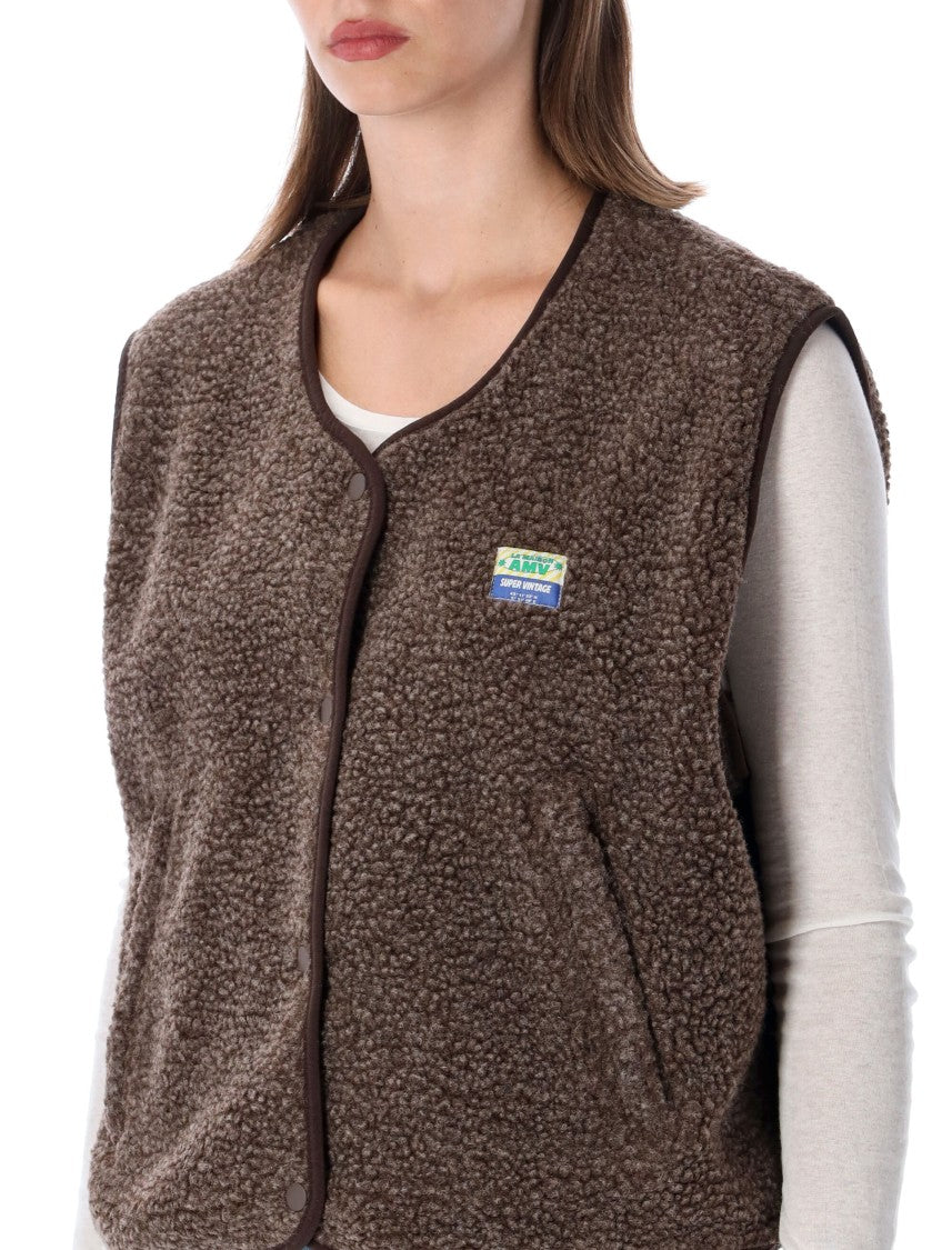 American Vintage Hok Town Pile Round-Neck Plush Gilet