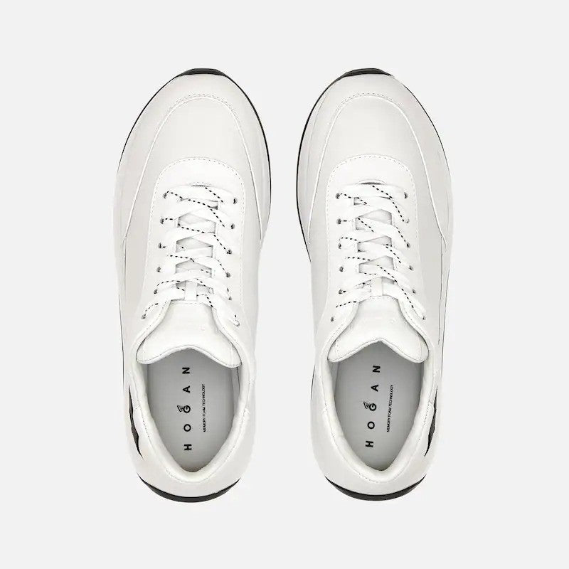 Hogan Modern White Chunky Sole Leather Sneakers