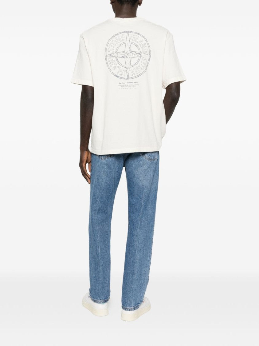 Stone Island Ribbed Crewneck Cotton T-Shirt