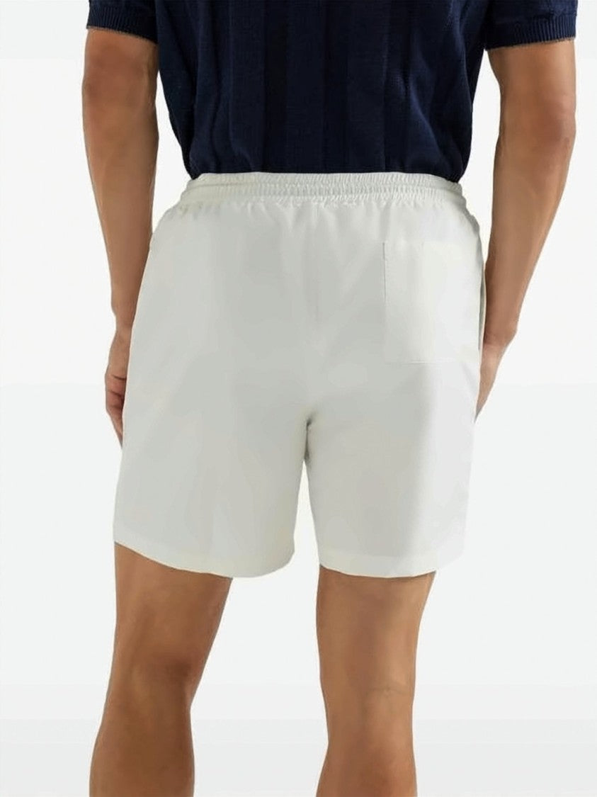 Brunello Cucinelli White Swim Shorts With Adjustable Waistband