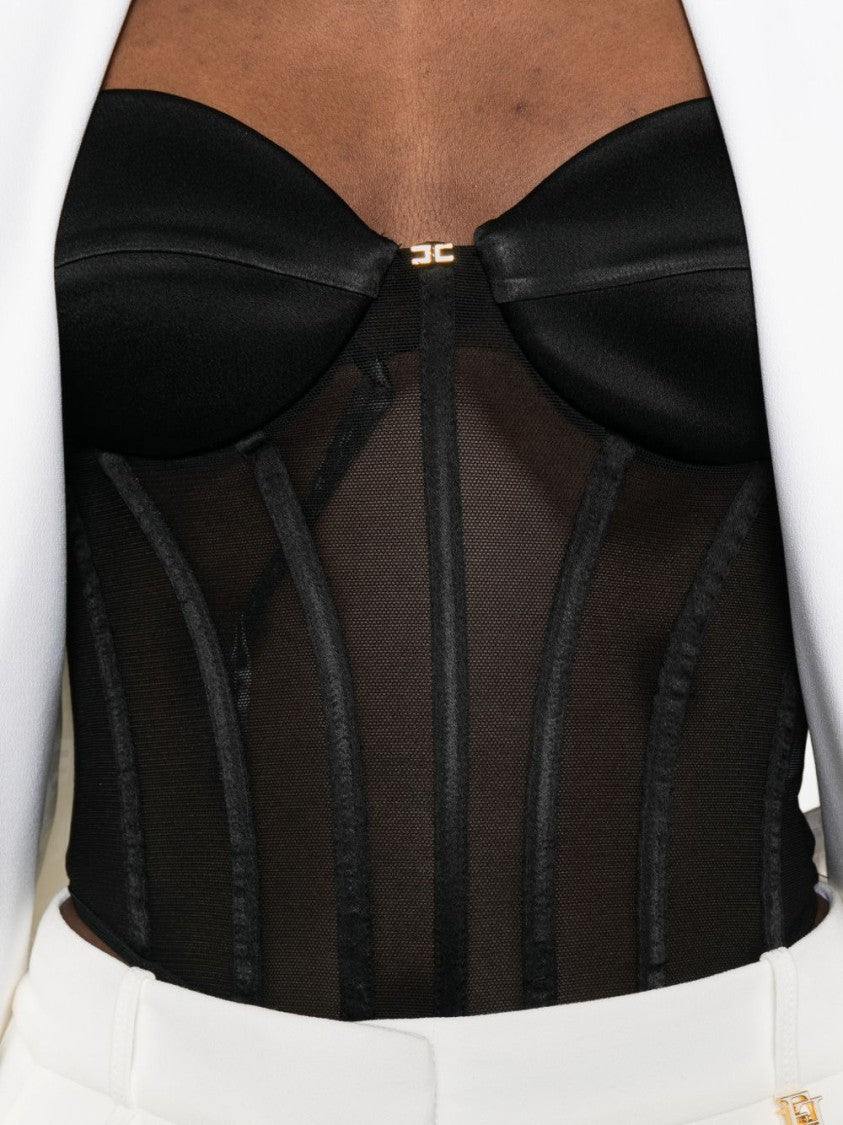 Elisabetta Franchi Structured Black Bustier Top
