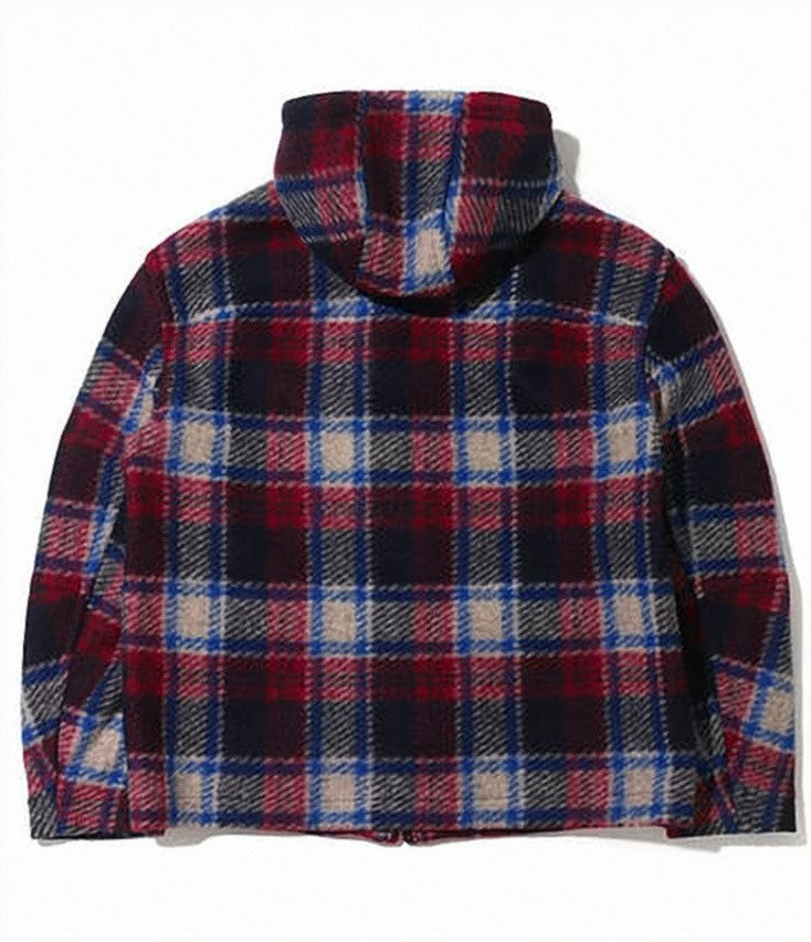 Isabel Marant Bold Plaid Hooded Jacket With Adjustable Drawstring Hem