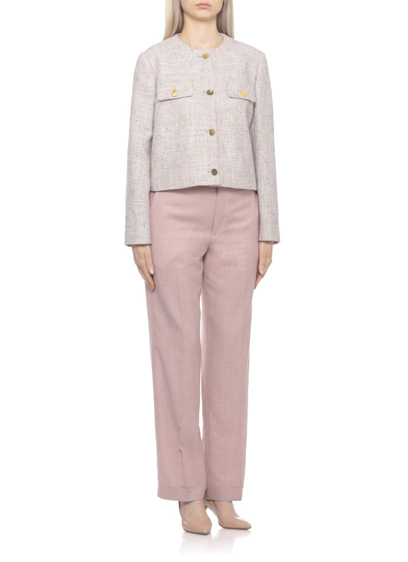 Lardini Multicolor Embroidered Cotton Boucle Blazer