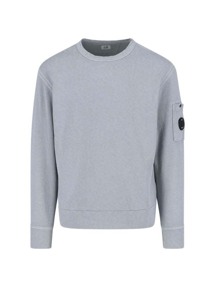 C.P. Company Light Grey Minimalist Logo Patch Sweater