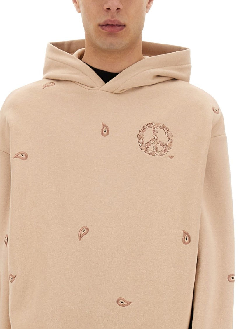 Emporio Armani Intricate Embroidered Sweatshirt With Hood
