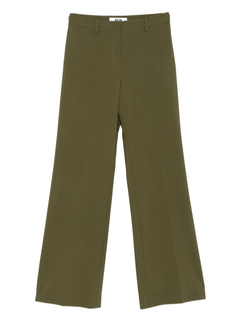 Msgm High-Waisted Wide-Leg Trousers