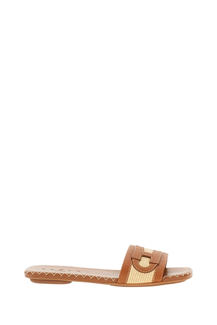 Hogan Brown H685 Flat Sandals
