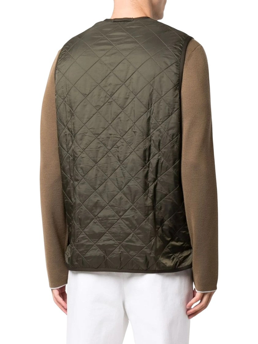 Barbour Diamond Quilted Zippered Pouch-Pocket Vest
