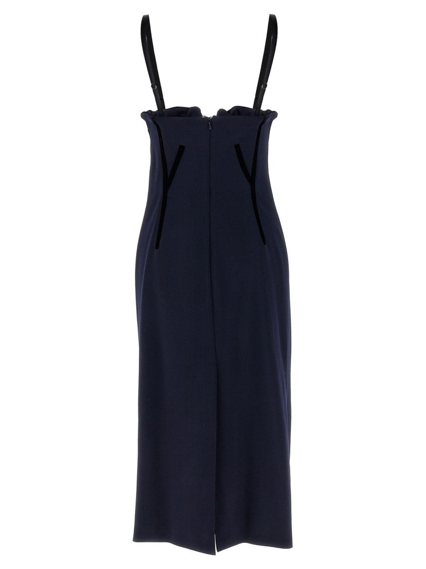 Max Mara Strapless Fitted Dress With Velvet Accents
