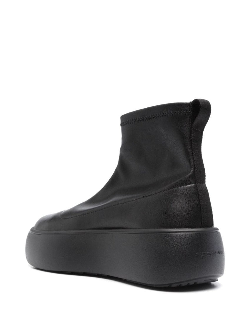 Twin-Set Black Ankle Boots With Elevated Platform Sole