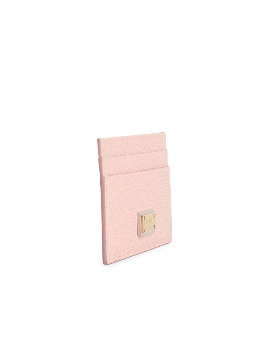 Dolce & Gabbana 'Dauphine' Pink Calf Leather Card Holder