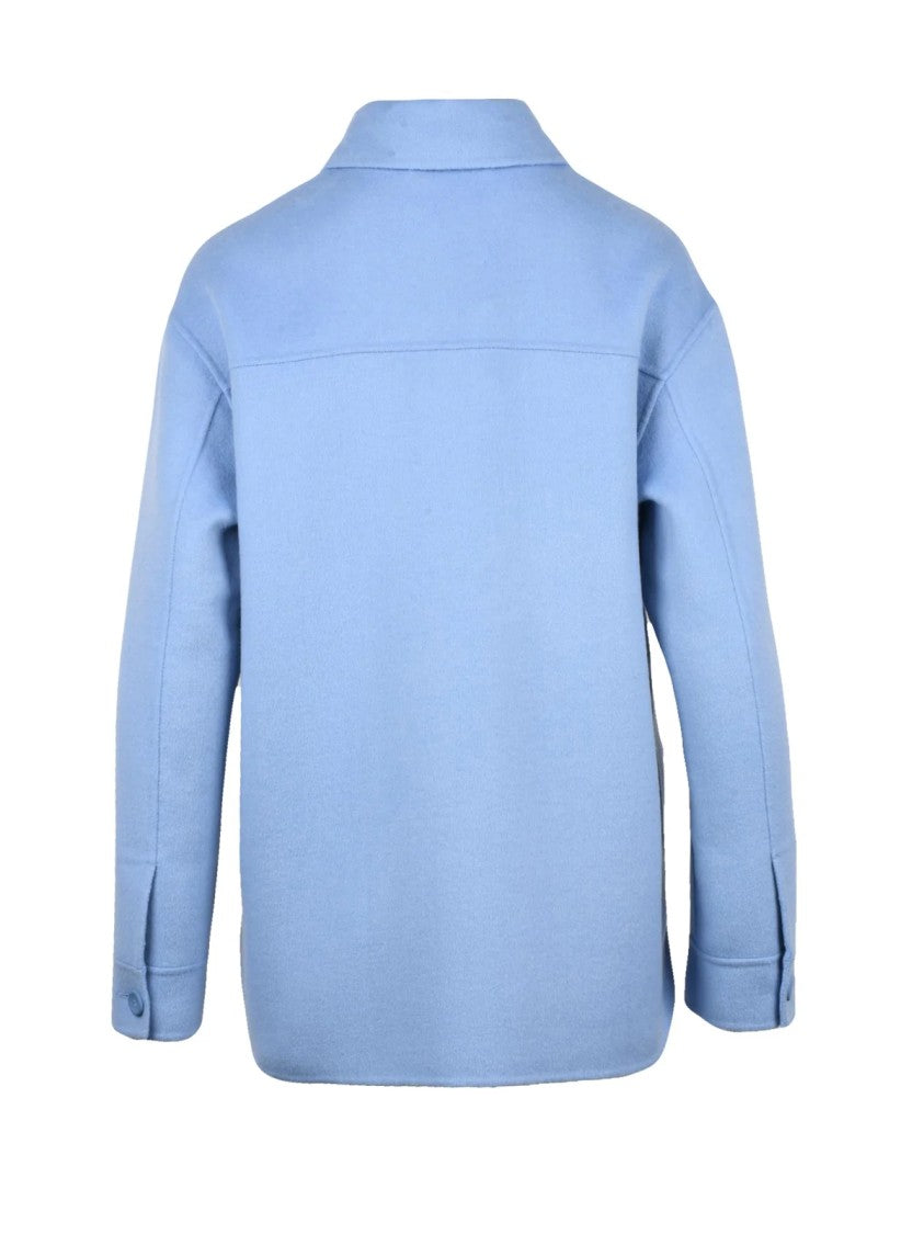 Max Mara Light Blue Virgin Wool-Blend Jacket