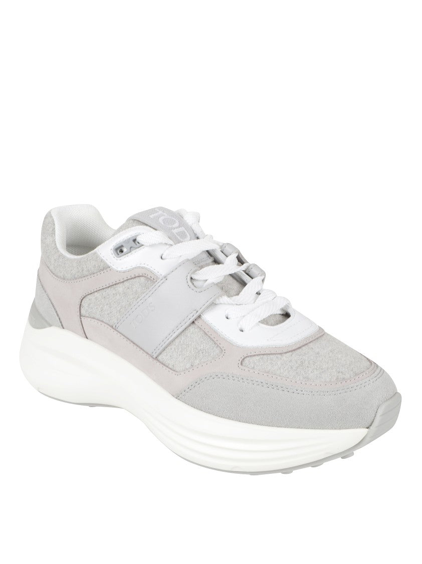 Tod's Modern Grey Sneakers With Soft Textures And Supportive Sole